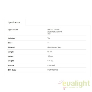 Bec E27 STANDARD LED AMBER 5W 2200K DIMABLE 17432 47152 universul-luminii.ro