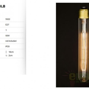Bec EDISON vintage E27 Tub 60Watt 5022 53052 universul-luminii.ro
