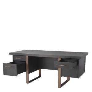 Birou design elegant LUX Canova, gri inchis 114207 HZ - Img 4