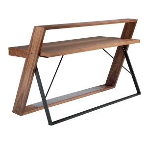 Birou elegant design LUX furnir de nuc si otel Office Walnut - Img 4