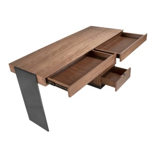 Birou elegant design LUX furnir de nuc si otel Office Walnut - Img 6