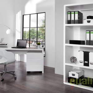 Birou modern alb, simplu si elegant, Fast Trade 160cm - Img 3