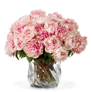 Buchet artificial LUX din 48 de bujori roz, Peonies