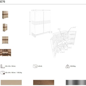 Bufet, Bar design LUX furnir de nuc si piele High sideboard - Img 6