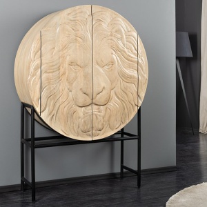 Bufet Elegant din Lemn de Mango, Albit, LION 140cm 3D - Img 5