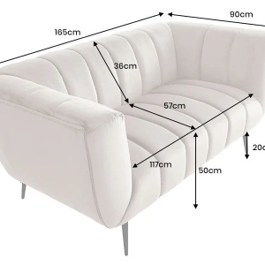 Canapea 2 locuri design elegant Noblesse, gri - Img 2