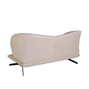 Canapea 2 locuri eleganta cu spatar original Cowhide leather taupe grey - Img 6