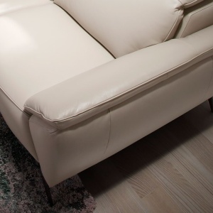 Canapea 2 locuri eleganta, design italian Cowhide leather taupe grey - Img 3