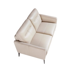 Canapea 2 locuri eleganta, design italian Cowhide leather taupe grey - Img 7