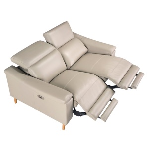 Canapea 2 locuri eleganta, design LUX cu functia relax Cowhide taupe grey - Img 9