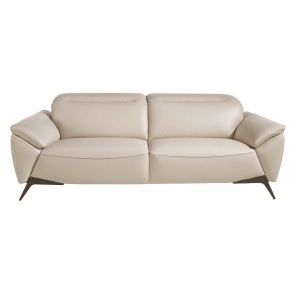 Canapea 3 locuri eleganta, design italian Cowhide leather taupe grey - Img 5