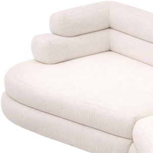 Canapea design LUX cu spatar rotunjit Malaga L, Lyssa off-white - Img 7