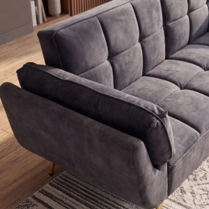 Canapea extensibila BOUTIQUE 215cm catifea gri inchis - Img 6