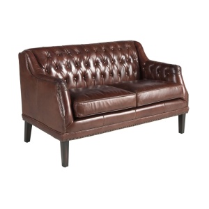 Canapea LUX 2 locuri tapitata cu piele Cognac Brown - Img 4
