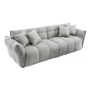 Canapea XXL CLOUD 260cm, material boucle gri - Img 2