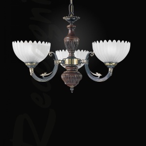 Candelabru 3 brate design italian din alama cu lemn 3610 106192 universul-luminii.ro