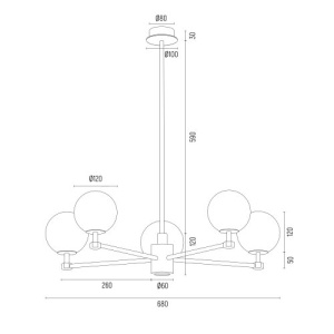 Candelabru 5 brate design modern Paloma 226362 universul-luminii.ro
