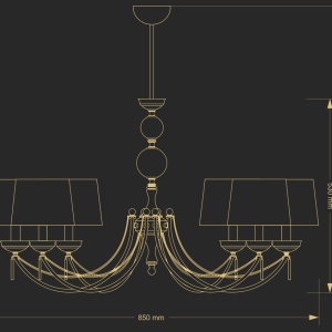 Candelabru 6 brate elegant design clasic Zaffiro - Img 2