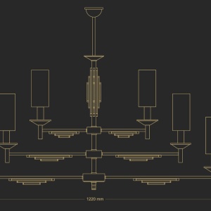 Candelabru 6 brate realizat manual Fellino 77192 universul-luminii.ro