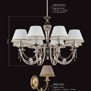 Candelabru 8 brate design clasic realizat manual Dorato - Img 8