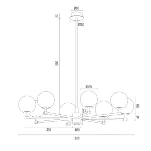 Candelabru 8 brate design modern Paloma 226372 universul-luminii.ro