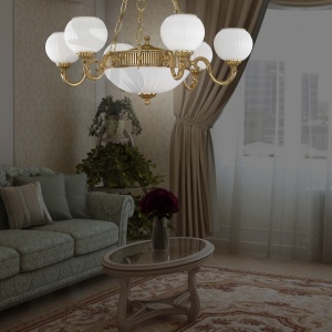 Candelabru clasic din alama 6+2 design italian 9350 204802 universul-luminii.ro