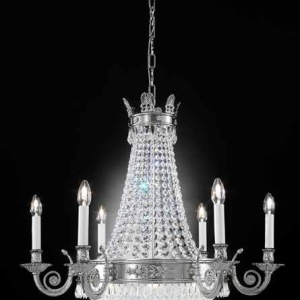 Candelabru clasic din alama si cristale Schöler Empire, antique silver 95182 universul-luminii.ro