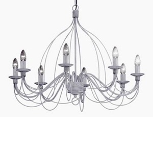 Candelabru clasic modelat si pictat manual disponibil in finisaj alb antichizat CORTE SP8 005898 48822 universul-luminii.ro