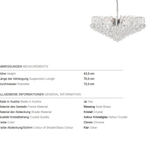 Candelabru cristal Asfour design lux KRISTALL KLASSISCH 10L chrome plated/clear 239372 universul-luminii.ro