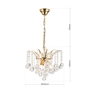 Candelabru cristal Asfour design lux KRISTALL KLASSISCH 3L gold/clear 239402 universul-luminii.ro