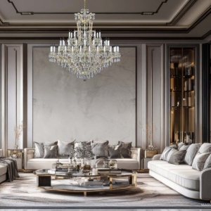Candelabru Cristal Bohemia Exclusive 56 brate MARIA TEREZIA 19 - Img 3