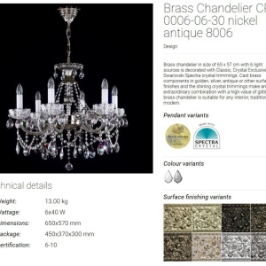 Candelabru Cristal Bohemia Exclusive 6 brate Chandelier CR 175042 universul-luminii.ro