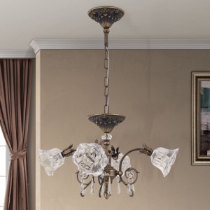Candelabru cristal design lux LA BOHEME D-60cm 4L old patina 161462 universul-luminii.ro