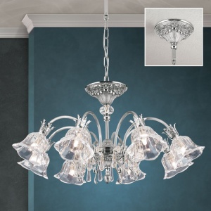 Candelabru cristal design lux LA BOHEME D-72cm 8L antique silver 161512 universul-luminii.ro