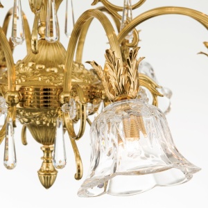 Candelabru cristal design lux LA BOHEME D-76cm 12L gold plated 239022 universul-luminii.ro