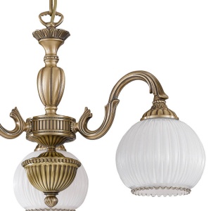 Candelabru cu 3 brate clasic design italian din alama, sticla 9200 RA-L. 9200/3 102432 universul-luminii.ro
