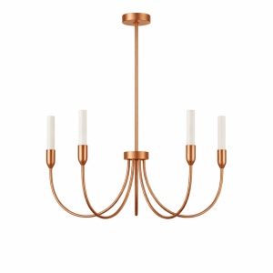 Candelabru cu 5 brate AUGUSTINE cupru/alb