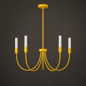 Candelabru cu 5 brate AUGUSTINE galben/alb - Img 4