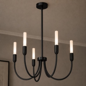 Candelabru cu 5 brate AUGUSTINE negru/alb - Img 2