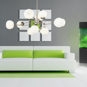 Candelabru design deosebit Erich nickel, 12L MYMOD221-PL-12-N - Img 4