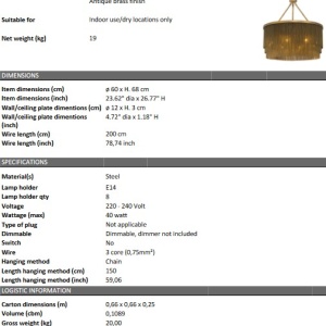 Candelabru design elegant LUX Tissot S, alama antica 115910 HZ 201302 universul-luminii.ro