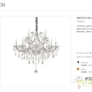 Candelabru design elegant NAPOLEON SP12 crom 167251 - Img 4