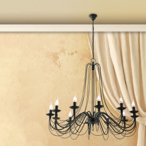 Candelabru design rustic cu 12 brate Vela, Antik 117732 universul-luminii.ro