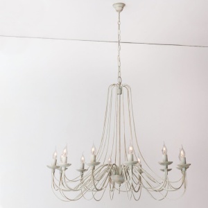 Candelabru design rustic cu 12 brate Vela, ivory 117712 universul-luminii.ro