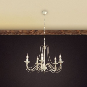 Candelabru design rustic cu 5 brate Vela, ivory 117702 universul-luminii.ro