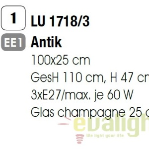 Candelabru design rustic Ella LU 1718/3 Antik OR - Img 3