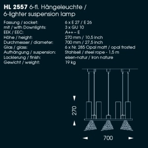 Candelabru din fier forjat cu 6 surse de lumina, HL 2557 57442 universul-luminii.ro