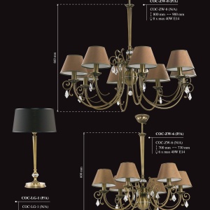 Candelabru elegant 6 brate, design clasic Coco 186152 universul-luminii.ro