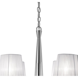 Candelabru elegant cu 4 brate Tiffany crom/ abajur alb 219852 universul-luminii.ro