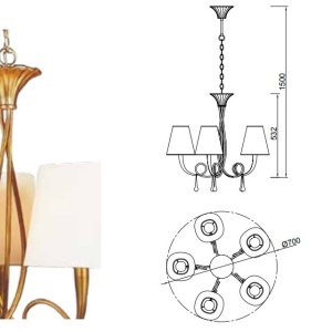 Candelabru elegant cu 5 brate Paola 130892 universul-luminii.ro